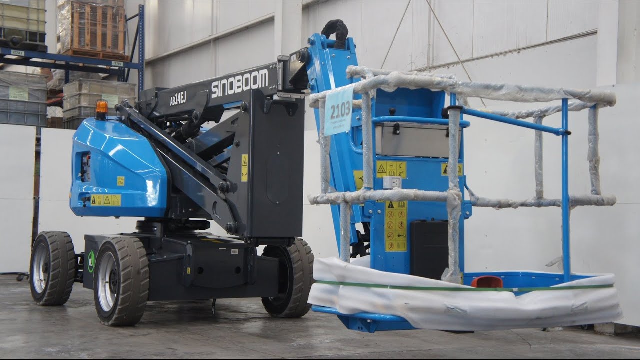 Como Operar o Manejar Plataforma Eléctrica Articulada Marca SINOBOOM Modelo GTZZ14EJ de 500 Libras