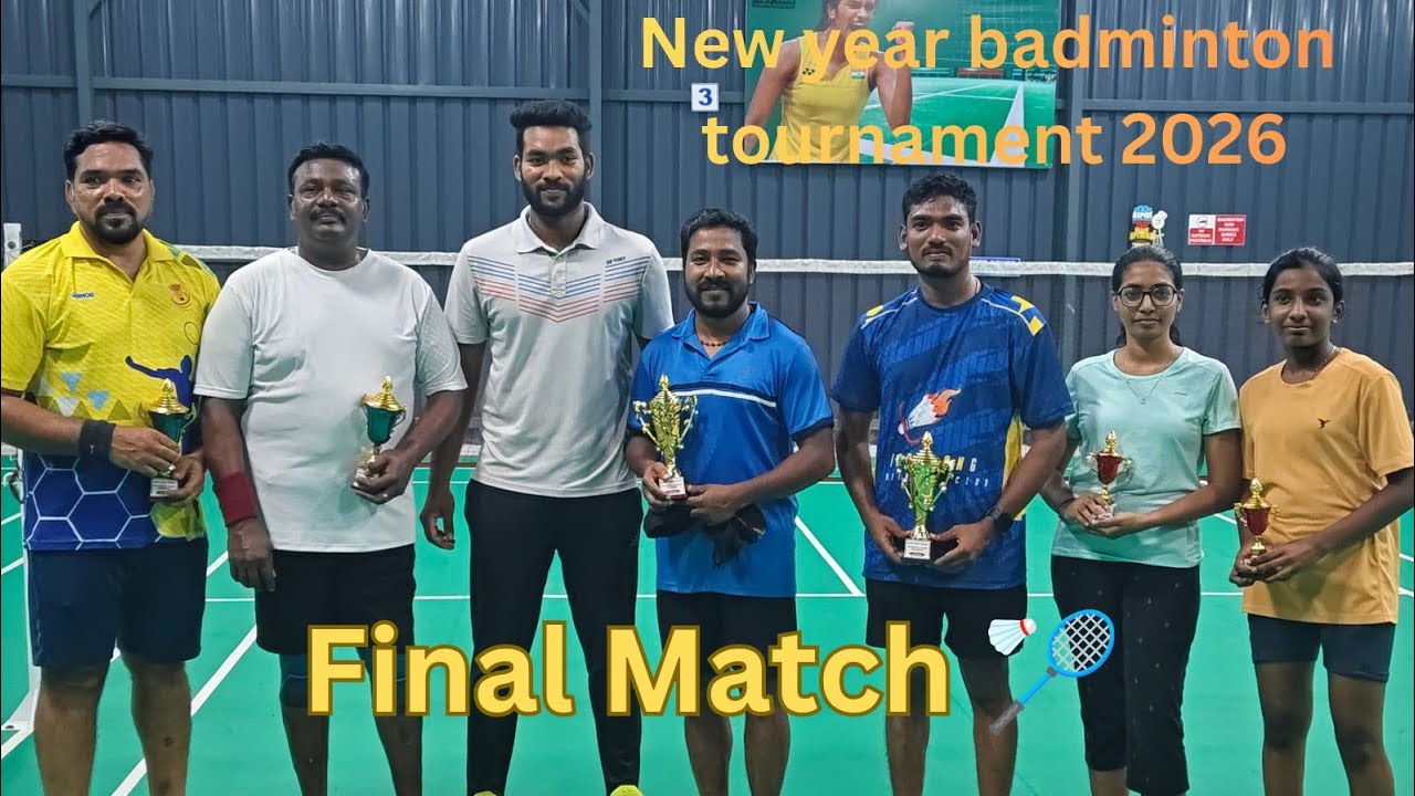 New year 2026 badminton 🏸 men's doubles tournament Final match at Thiruvarur Dt @FOCUSBADMINTON 