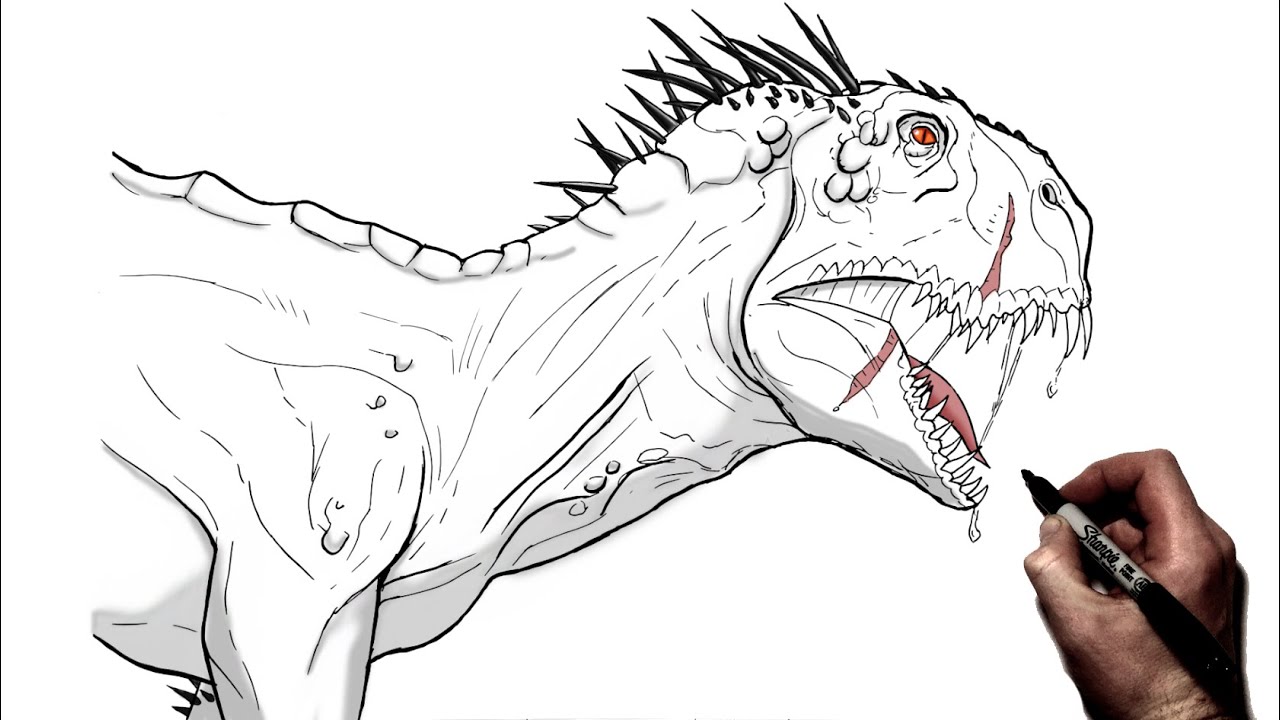 How To Draw Scorpios Rex E750 | Step By Step | Jurassic Park