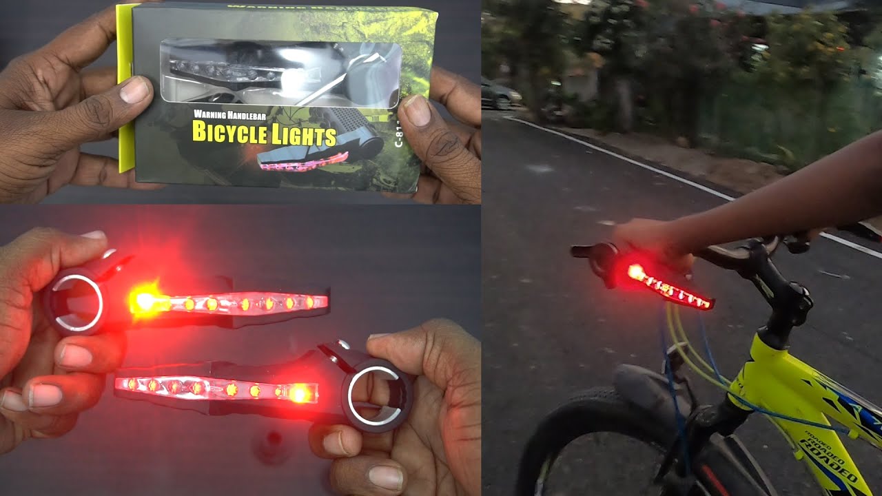 Bicycle Lights | Warning Handlebar Light Indicator | Bar end light for cycle | Cycle light unboxing