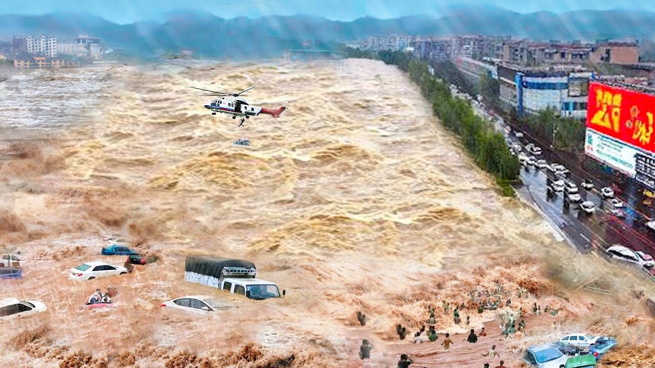 Horrific Natural Disasters in China 2023 - Fujian major flooding turn roads to rivers