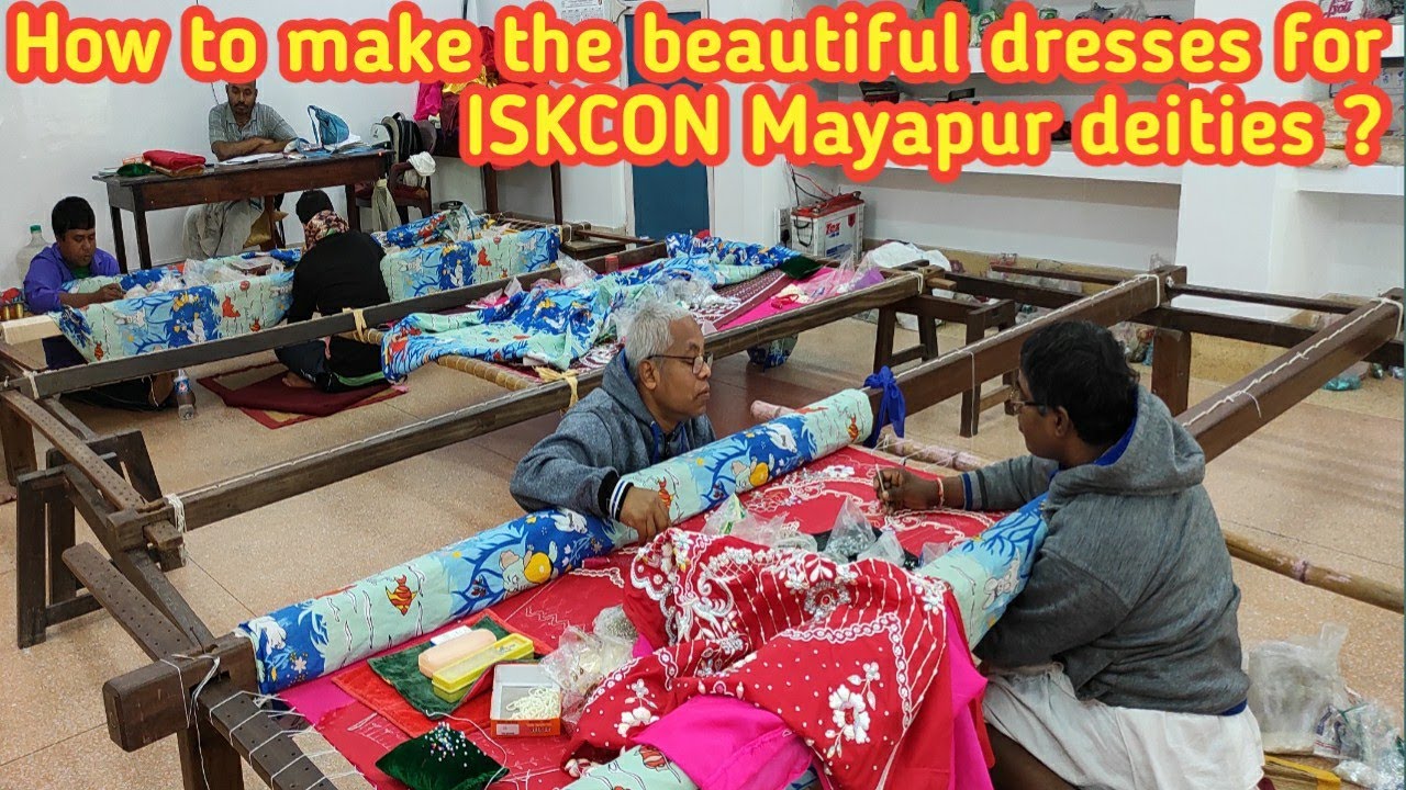 How to make the beautiful dresses for ISKCON Mayapur deities(rare video)