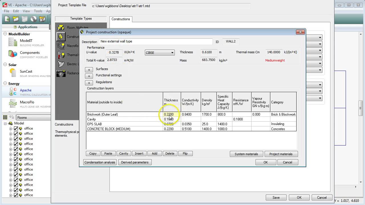 Create Construction Template in IESVE