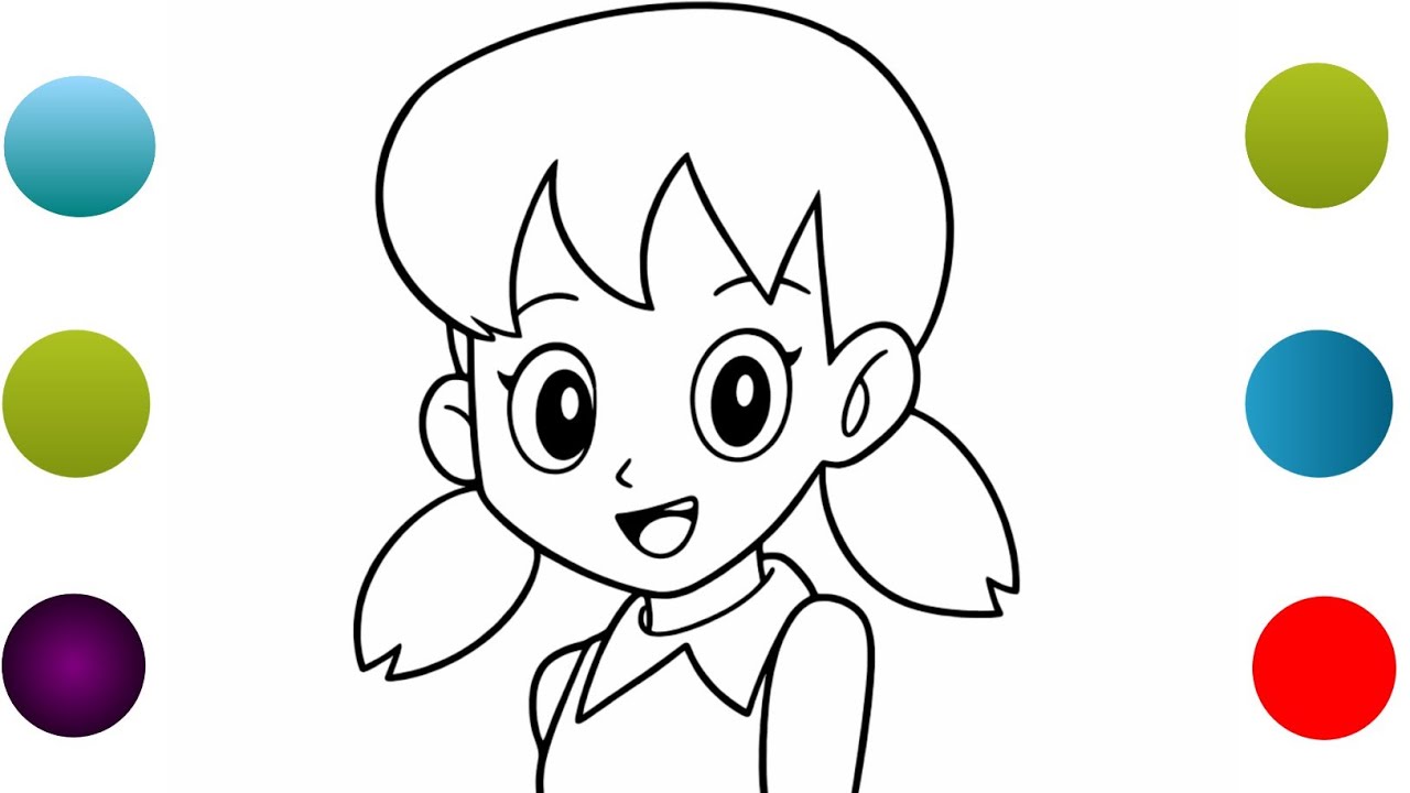 Cute Shizuka Drawing | Easy Cartoon Drawing for Kids & Beginners
