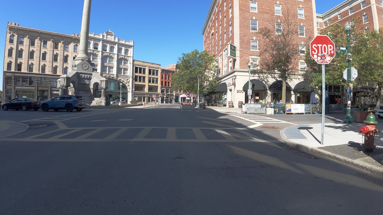 Driving through the city of Troy in the Autumn | ASMR