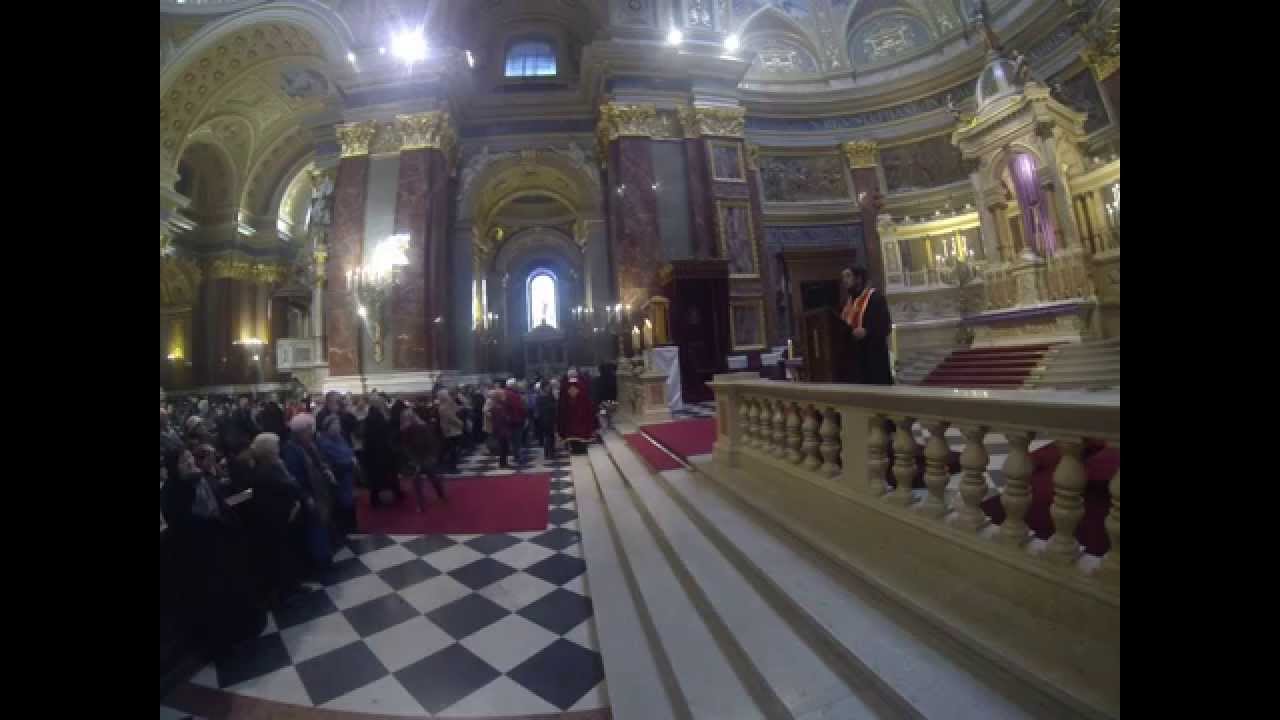 Kapin István máriapócsi parókus előadása a Szent István-bazilikában