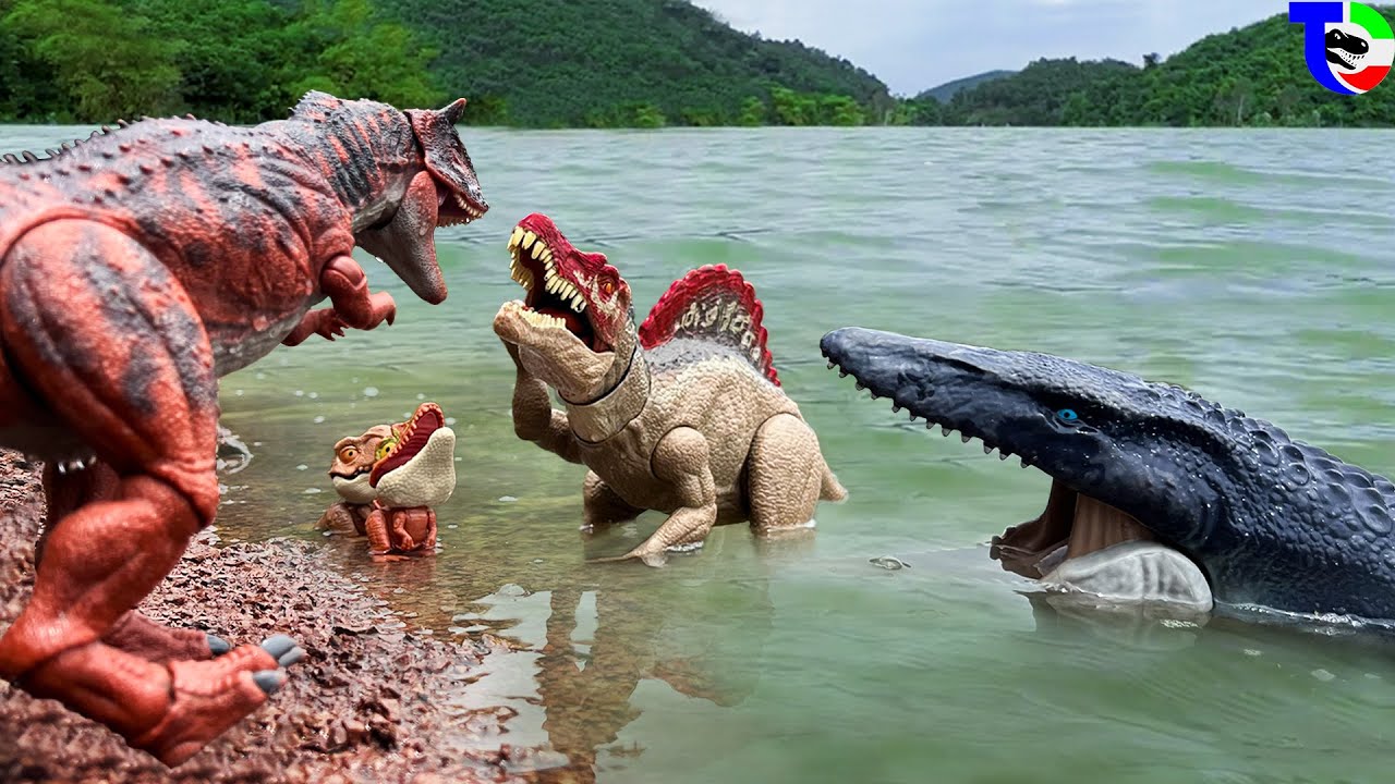SPINOSAURUS VS CARNOTAURUS VS MOSASAURUS 🦖 Jurassic World Rebirth | TCF CREATOR