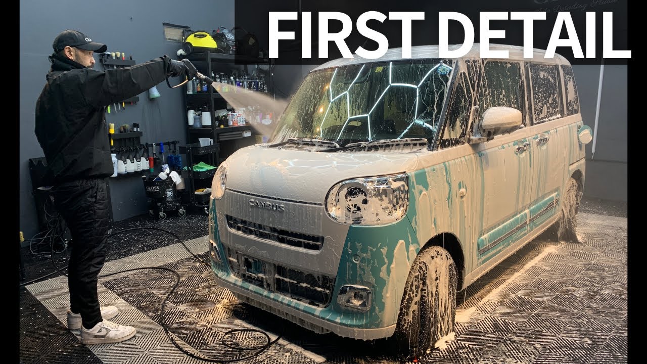 納車すぐのCANBUSを細部まできれいにしてコーティングしていきます｜DETAILING｜DEEP CLEAN｜LUMINUS｜DAIHATSU｜作業音｜水音｜ブラシ音