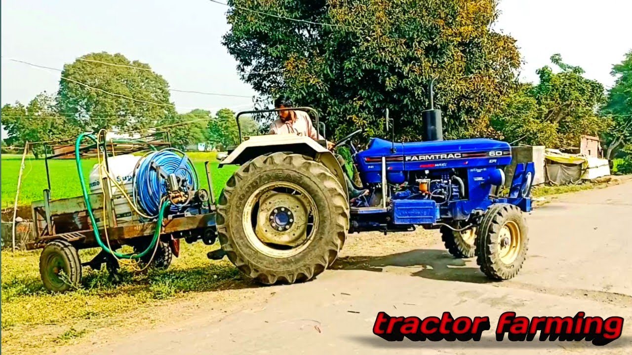 🌾आज ट्रेक्टर 🚜 लेकर गेहूं में स्प्रे करने गए🌾farmtrac 60 work on tractor spray pump #tractorfarming 