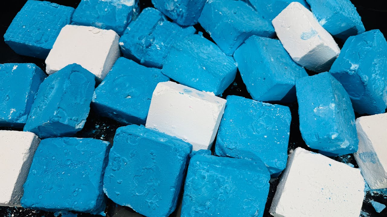Blue Dyed Chalk ASMR Crush | Soft CC Chalk Reform 