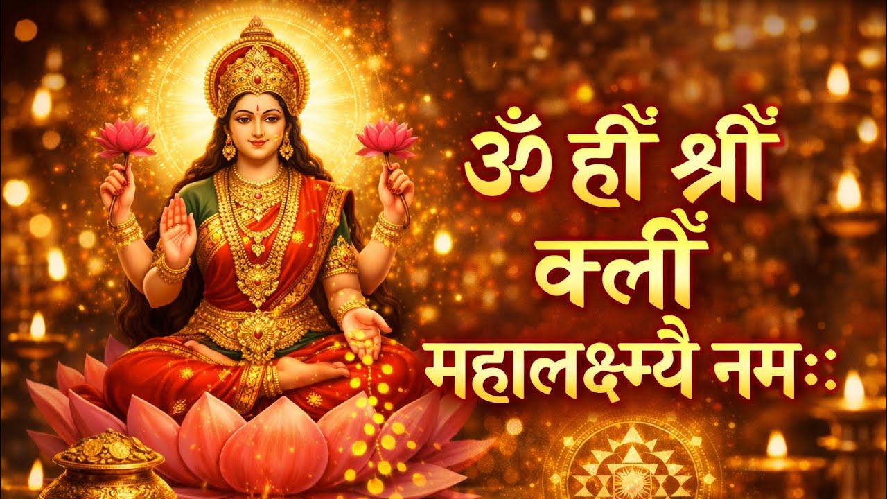 ॐ ह्रीं श्रीं क्लीं महालक्ष्म्यै नमः | 108 Times Chanting | धन और समृद्धि मंत्र#mantra #bhakti 