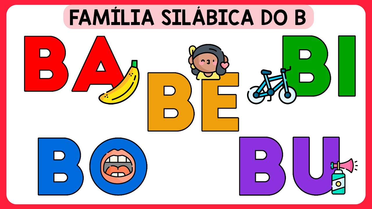 BA BE BI BO BU - Família Silábica do B | Família Silábica para crianças | Aprendendo as sílabas