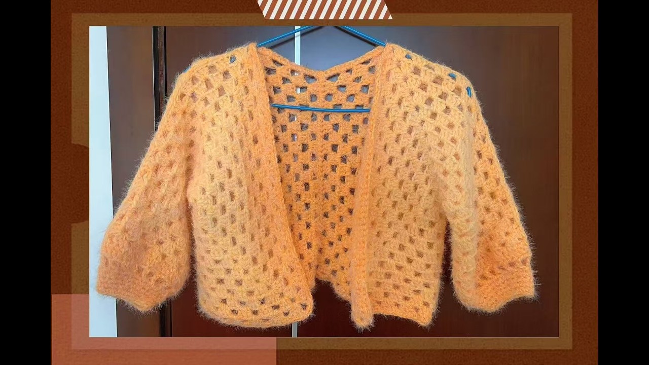 I crocheted a very simple cardigan sweater#crochet #handmade #diy #yarn #sweater #cardigan