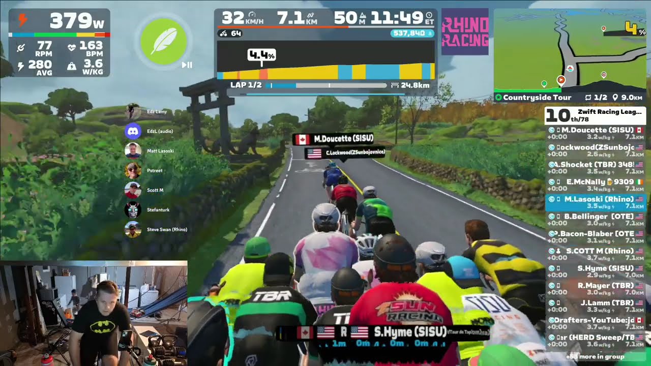 Incendiary Rhinos - ZRL Redline Rally Stage 3 - Scratch Race on Countryside Tour