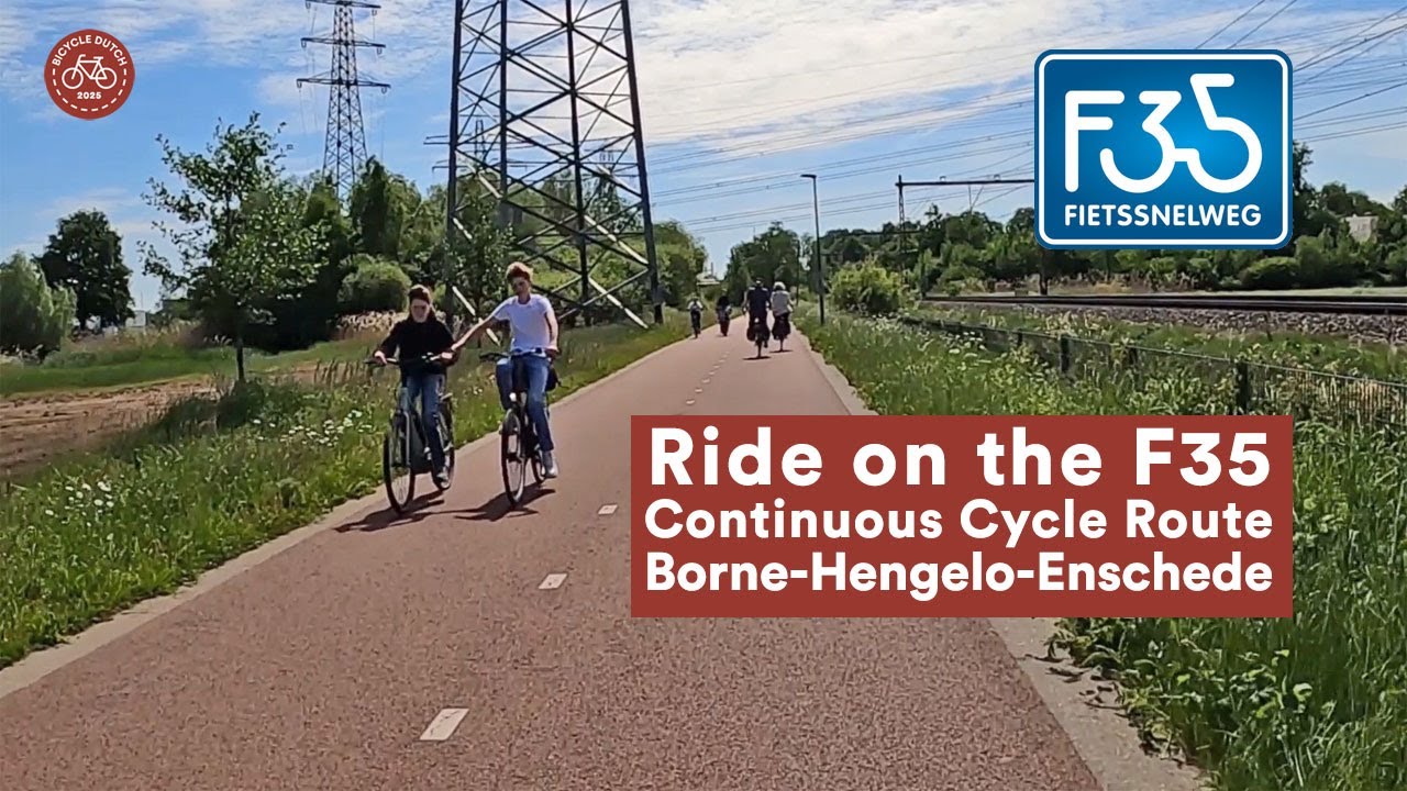 Ride on the F35 Continuous Cycle Route; Borne - Hengelo - Enschede (Netherlands)