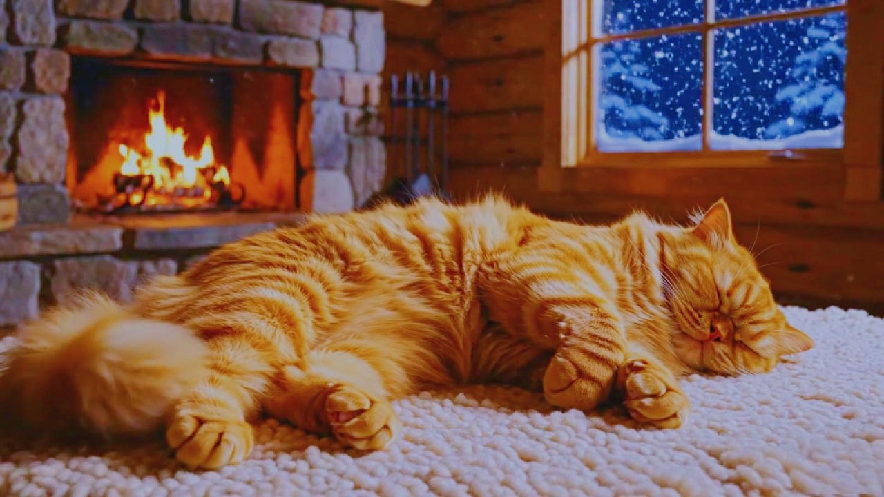 🐱 Turn This On and Your Brain Will Instantly Switch to Sleep Mode 🔥 Orange Cat Fireplace
