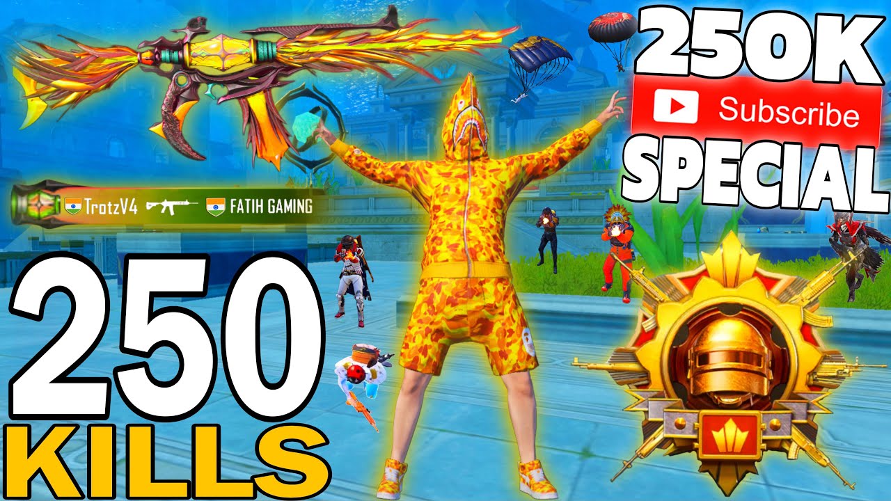 250 KILLS!🔥 MY BEST GAMEPLAY 😍 250K SPECIAL GAMEPLAY 🥳 SAMSUNG,A7,A8,J2,J3,J4,J5,J6,J7,XS