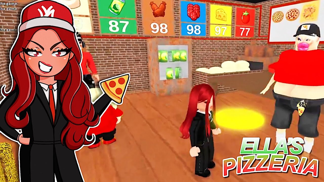 ROBLOX ELLA'S PIZZERIA SHOP BAD COOKS, BAD STAFF NO ONE IS WORKING SMILE GOT EMPLOYEE OF THE MONTH.