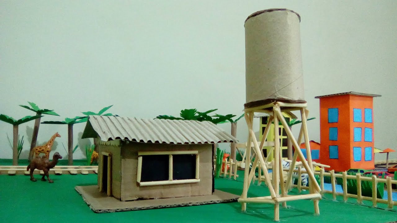 Vídeo 17 | Como fazer a caixa d'água da MAQUETE | cidade em miniatura com materiais recicláveis
