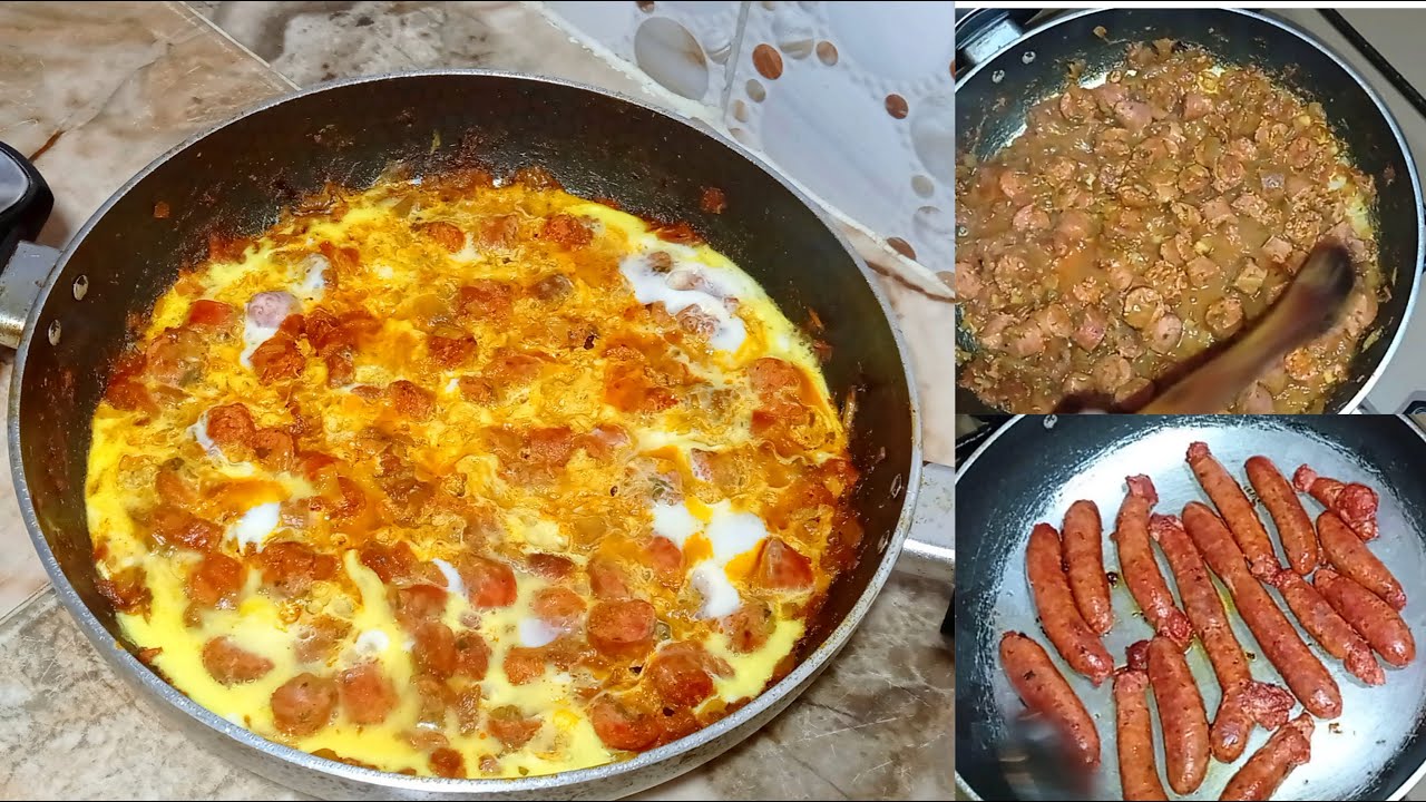 طريقة تحضير النقانق أو صوصيص بالبيض و مطيشة اسرع اكلة في 10 دقائق و لذيذ بزااف