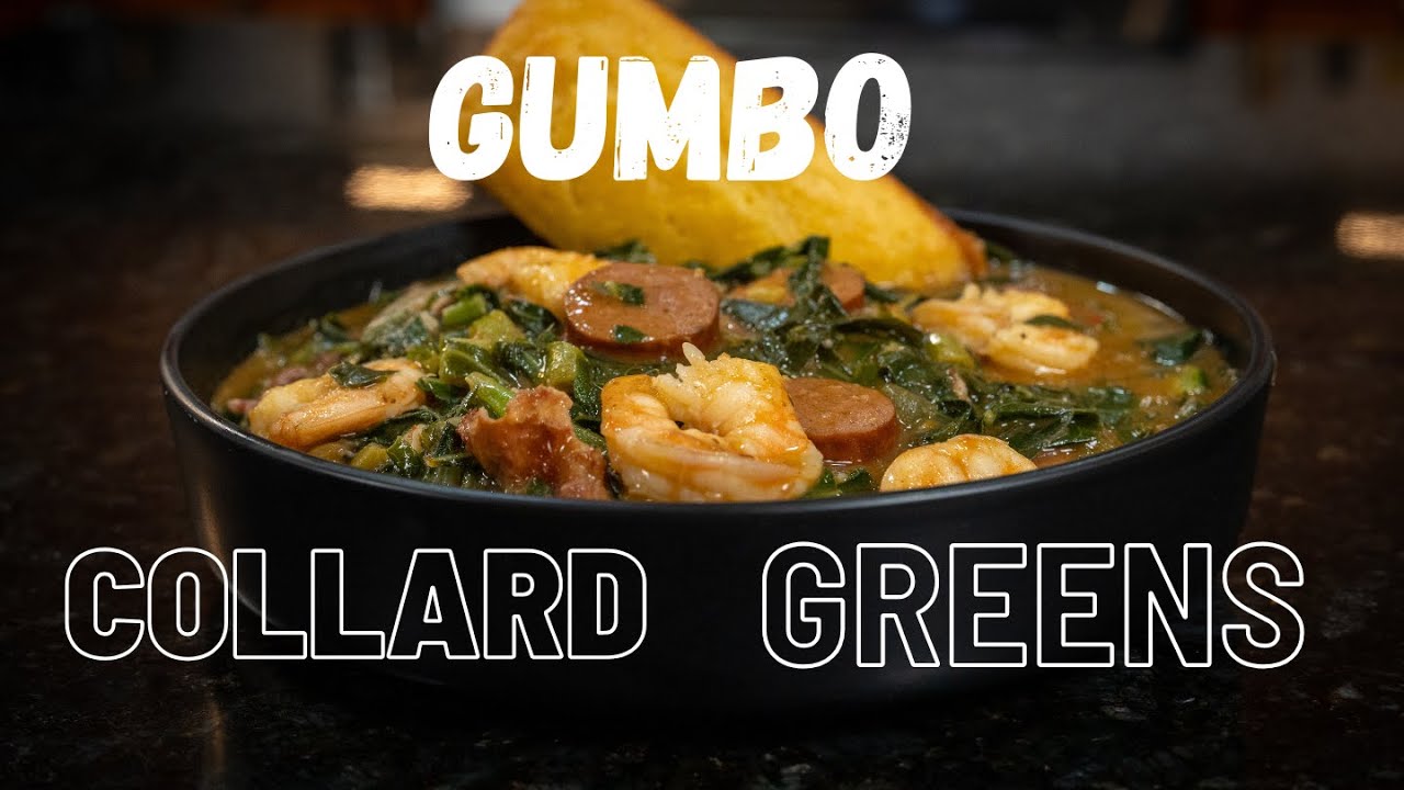 Gumbo Collard Greens 🍁 A New Twist for The Season! Perfect for The Holidays! #cookingwithreybae