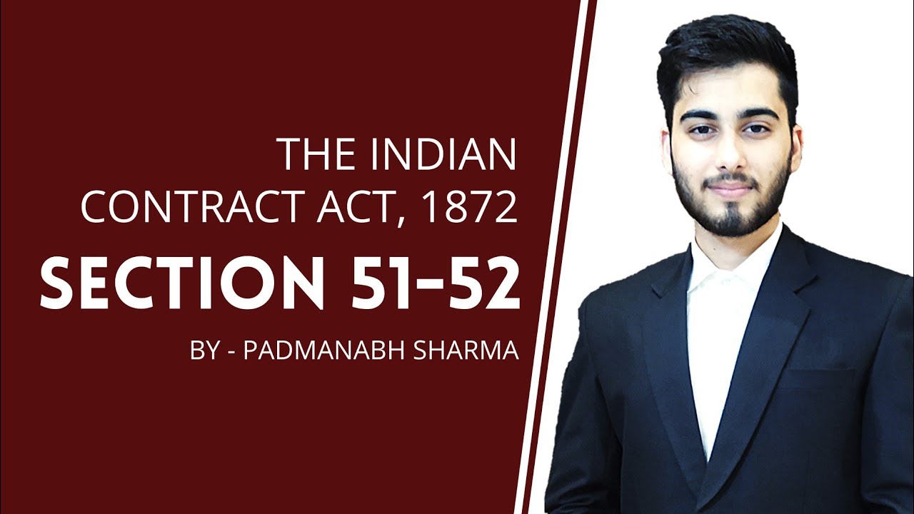 Section 51-52 | Performance of reciprocal promises | The Indian Contract Act 1872 | Padmanabh Sharma