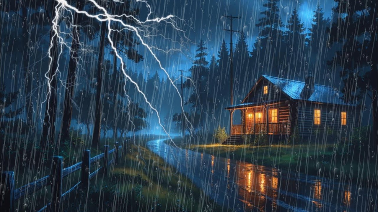 Duerme en solo 4 minutos con lluvia intensa y truenos por la noche 🌧️ Elimina el insomnio