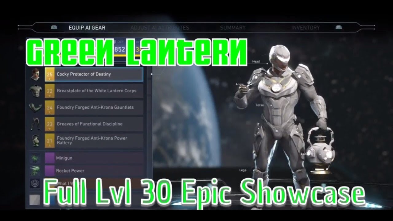 Injustice 2 Level 30 Green Lantern NEW Epic Gear, Shader, & Abilities Showcase