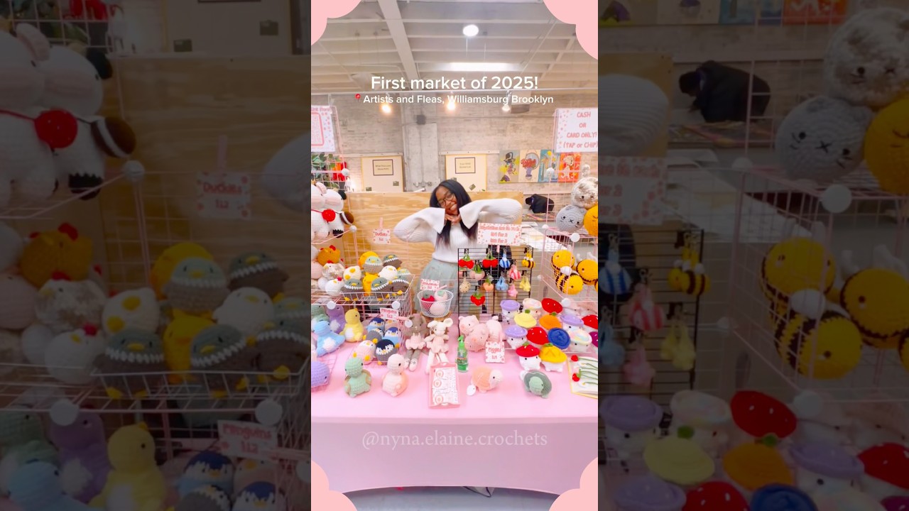 ✨1st market of 2025!✨ #amigurumi #cute #marketday #marketprep #fleamarket #nycvlog #crocheting