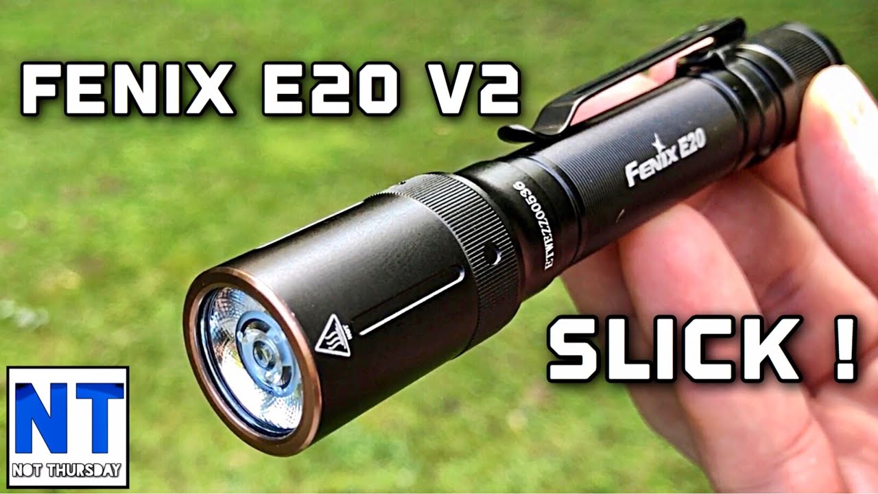 The Fenix  E20 V2 has the best & slickest tail cap interface ever AA flashlight review