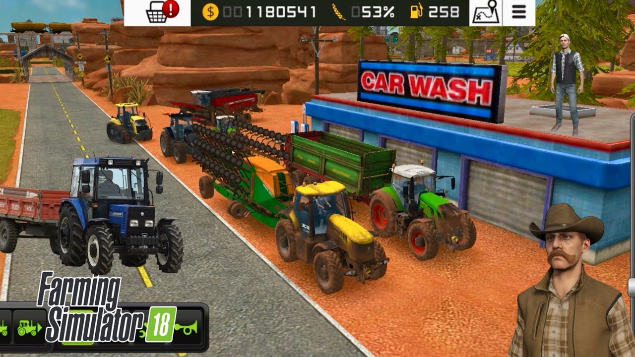 FS18 TRAKTÖR VE BİÇERDÖVERLERİ YIKAMAK 🚜 FARMİNG SİMULATOR 