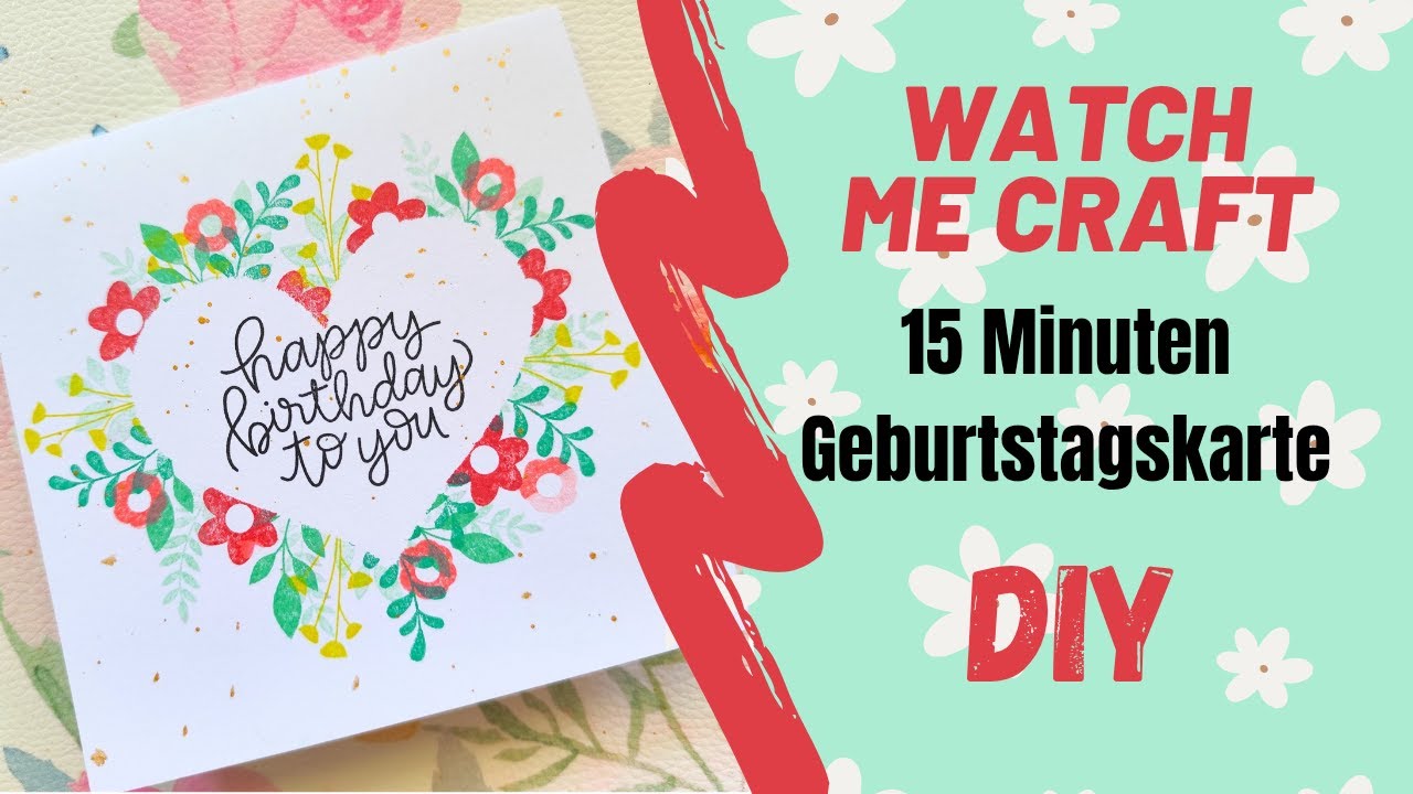 Last-Minute Geburtstagskarte selber machen - mit selbstgemachter Schablone! DIY