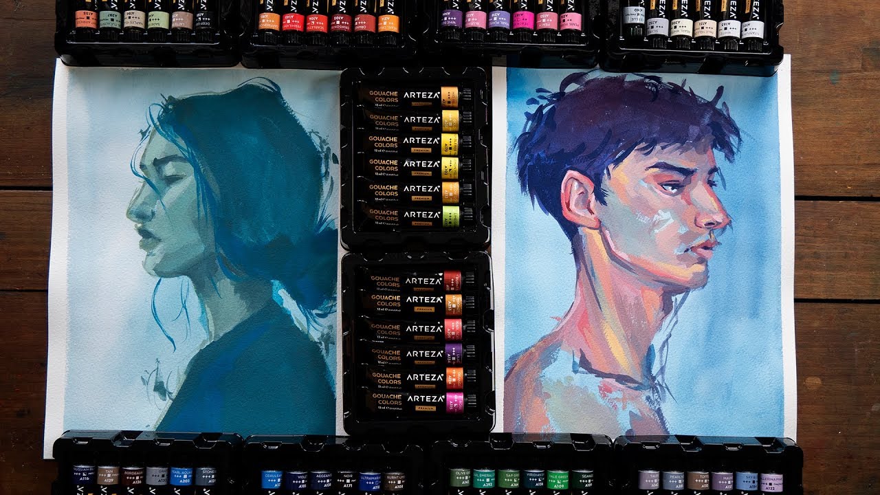 What can you do with 60 GOUACHE COLORS? - Arteza 60 Gouache Set Review