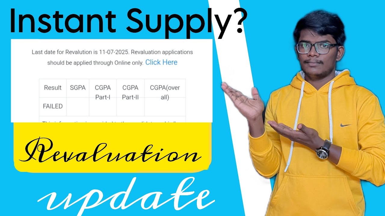 Instant Supply?  Revaluation last Date for Application||KU Degree Results