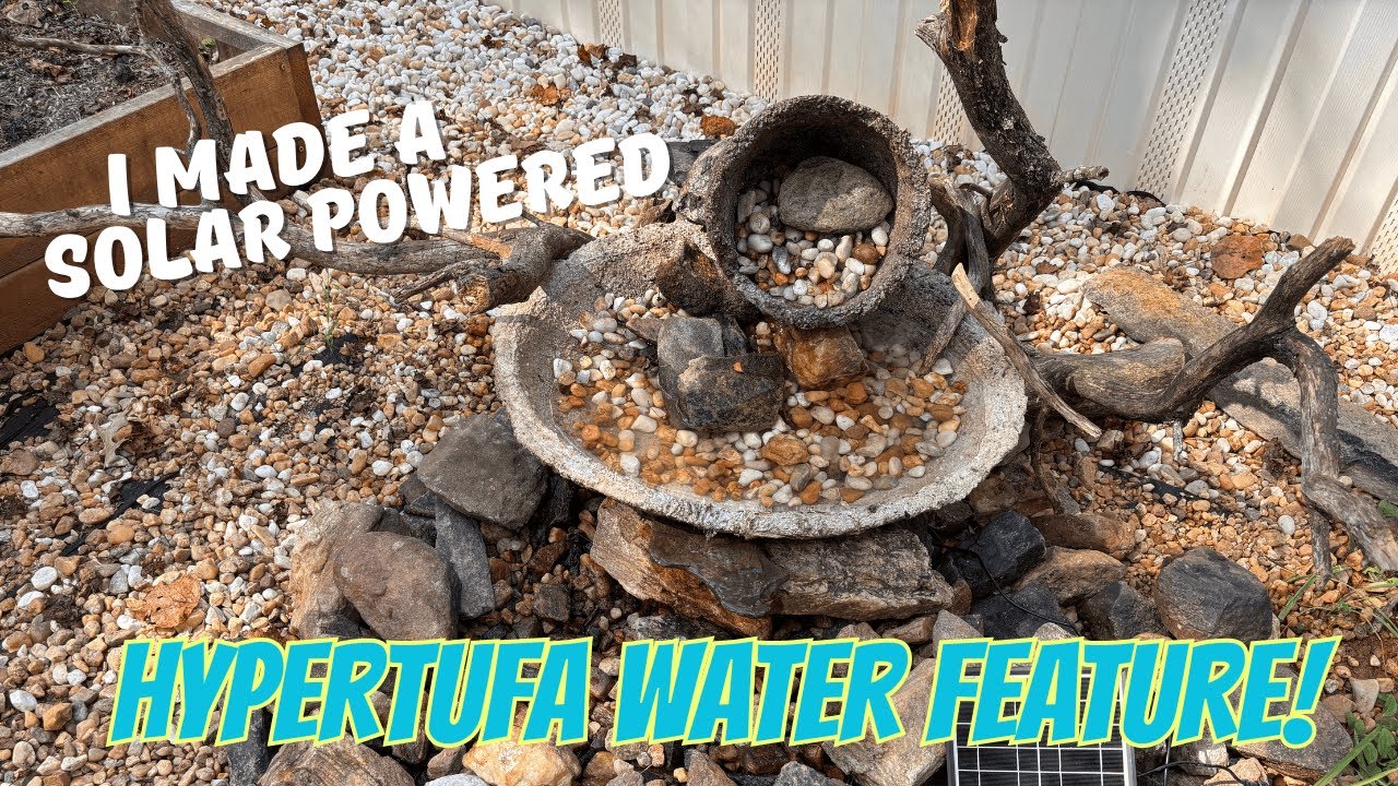 DIY Solar Water Feature with Hypertufa Bowls | Attract Pollinators & Birds to Your Garden