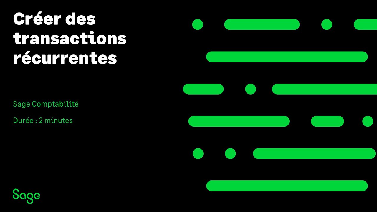 Sage Comptabilité - Créer des transactions récurrentes (Canada)