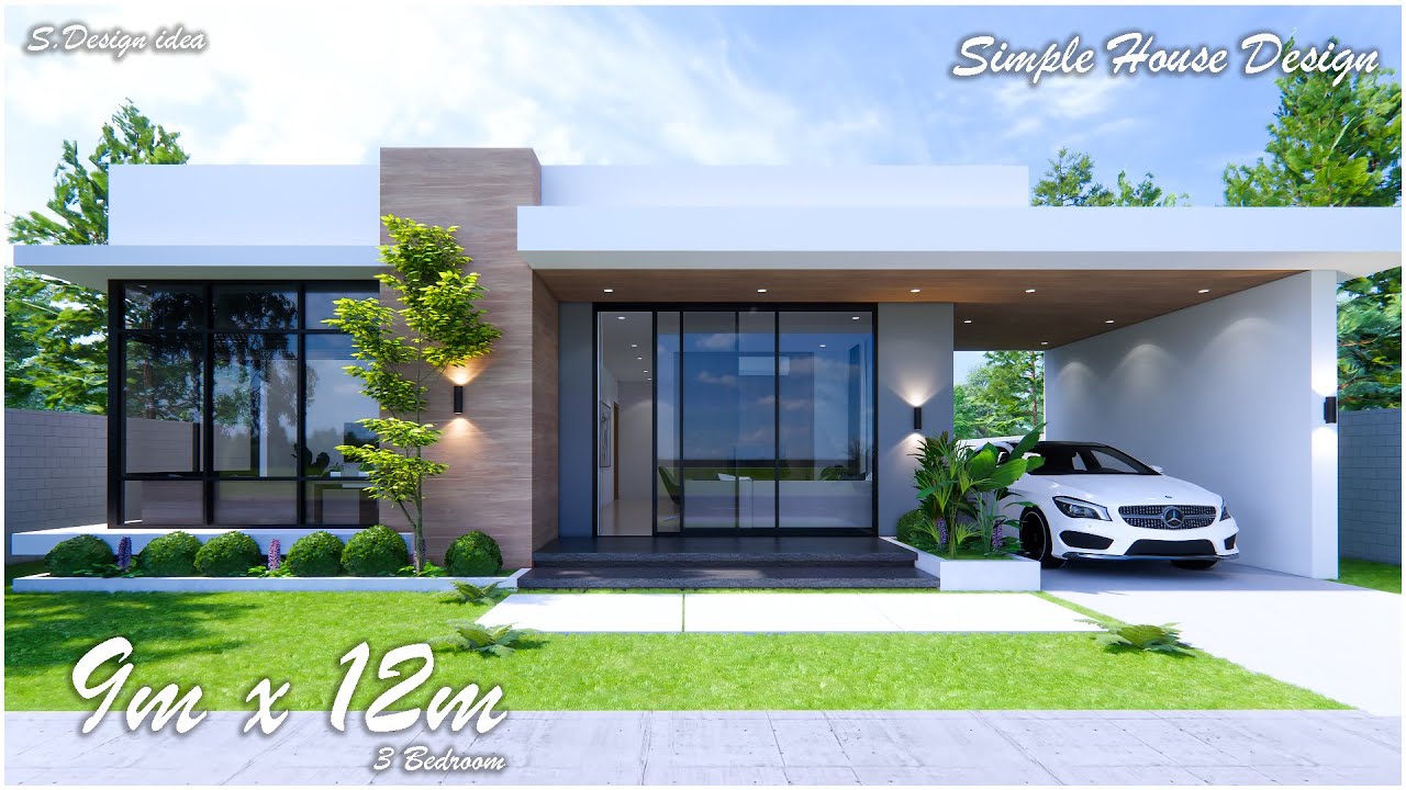 Simple House Design idea | 9m x 12m (108sqm) | 3Bedroom