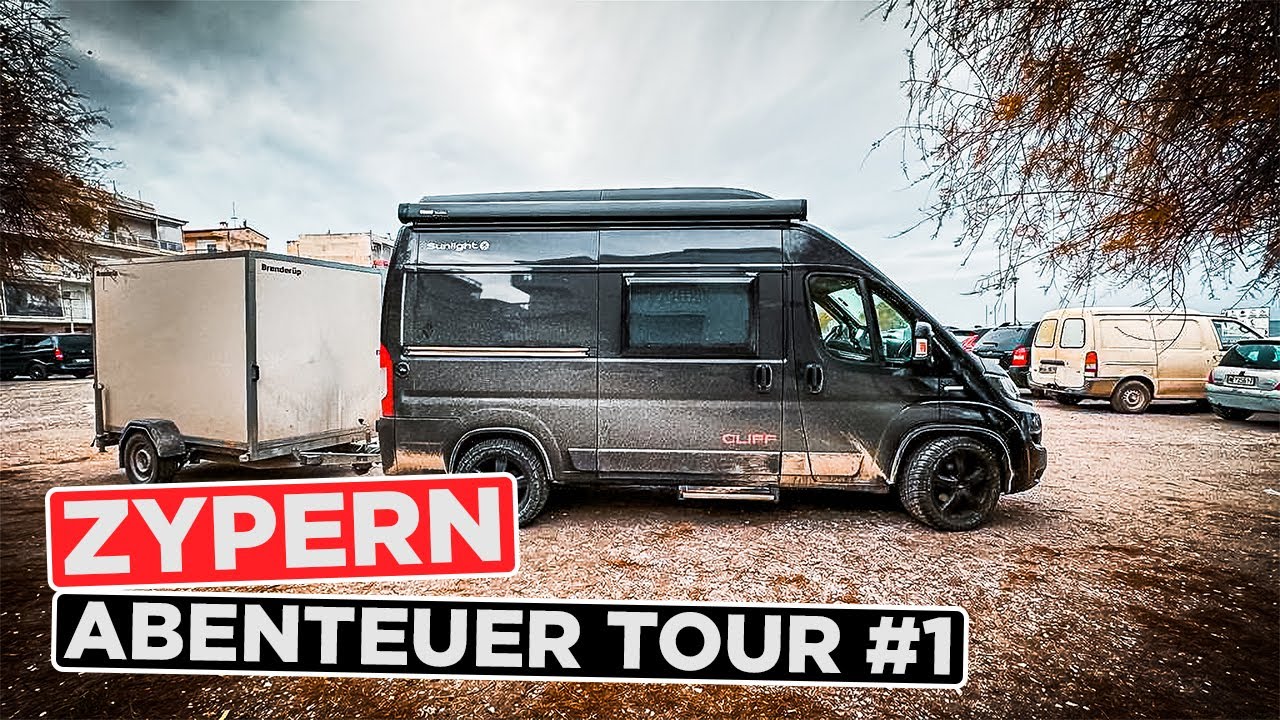 Fahrbahn überschwemmt und Kastenwagen festgefahren - Zypern Abenteuer Tour #1