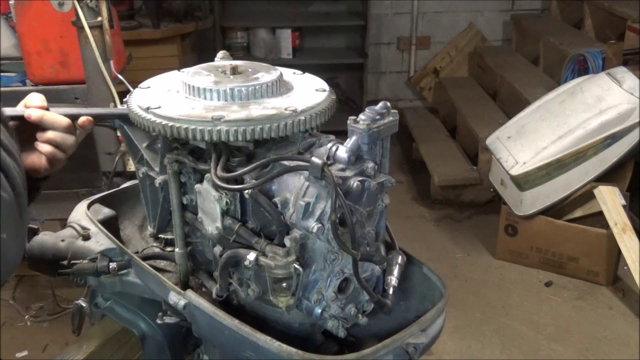 1964 Evinrude Points Cleanup and Carb Removal Video 3