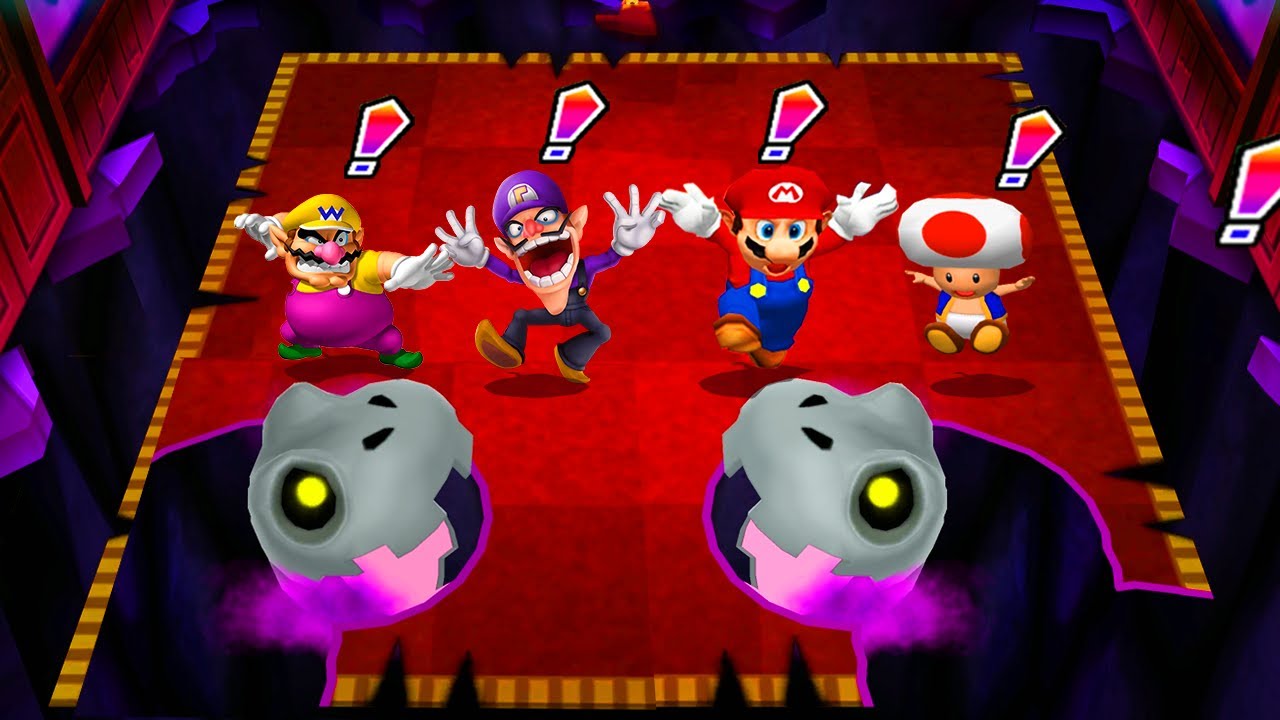 Mario Party Island Tour Minigames - Mario vs Toad vs Waluigi vs Wario