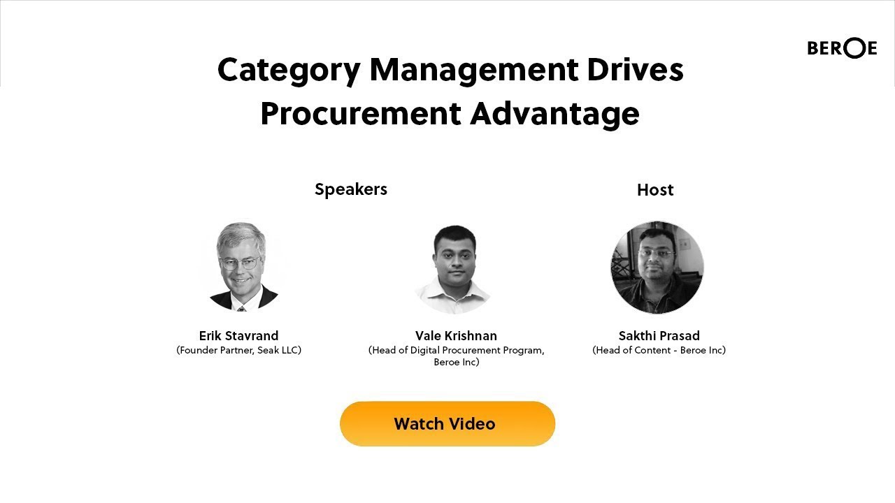 Live Event  Category Management for Procurement Professionals