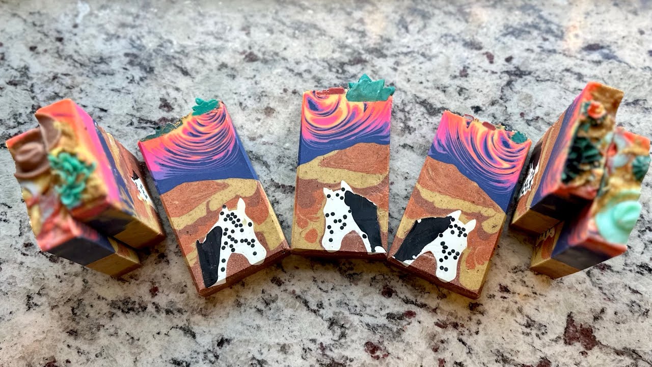 Cowpony Sunset, an Oct 2022 Soap Challenge Club Demo Soap