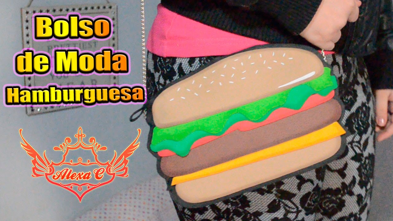 ♥ Tutorial: Bolso de Moda en forma de Hamburguesa de Foamy/Goma Eva  ♥