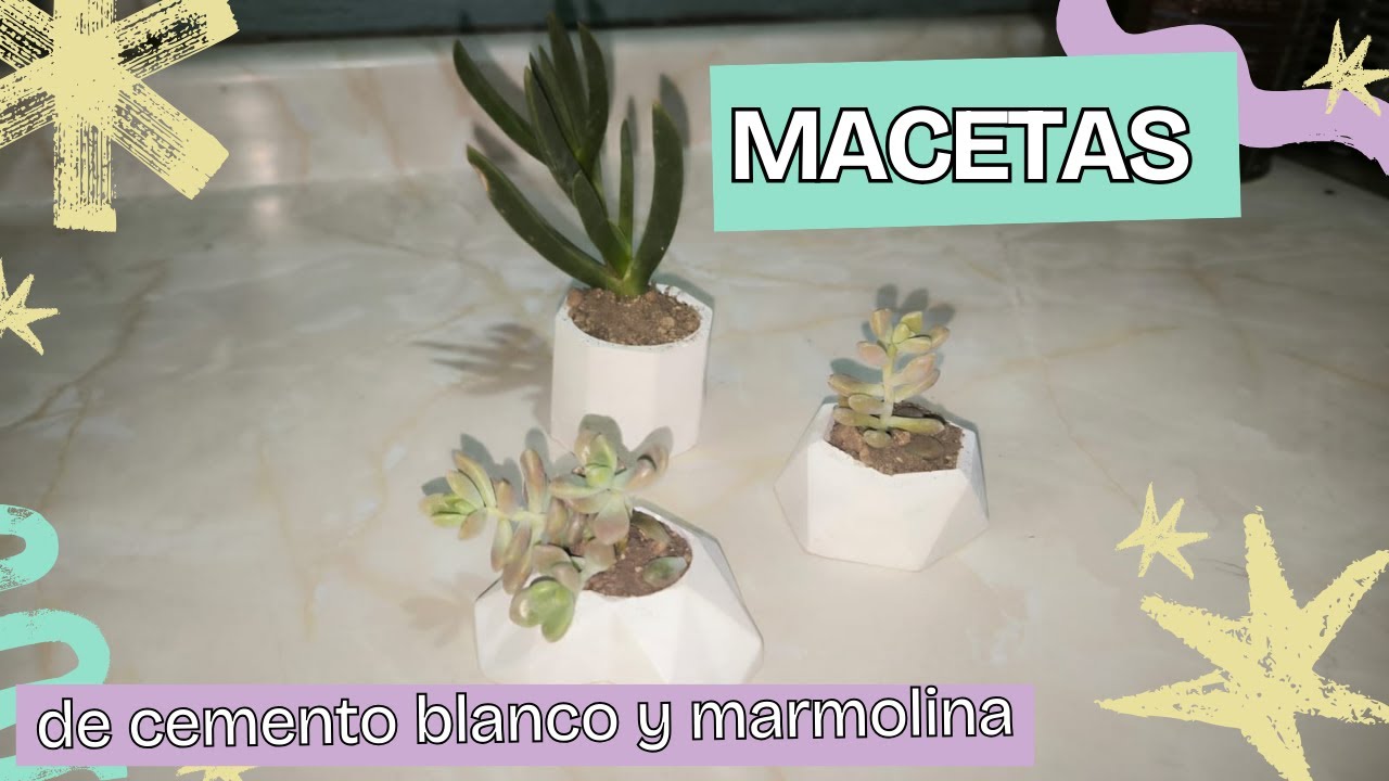 Macetas con Cemento Blanco y Marmolina