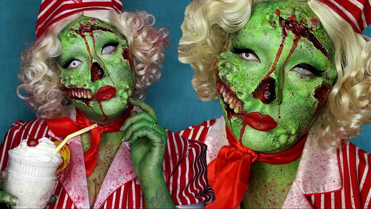 Pin-up Zombie Halloween Costume Makeup Tutorial