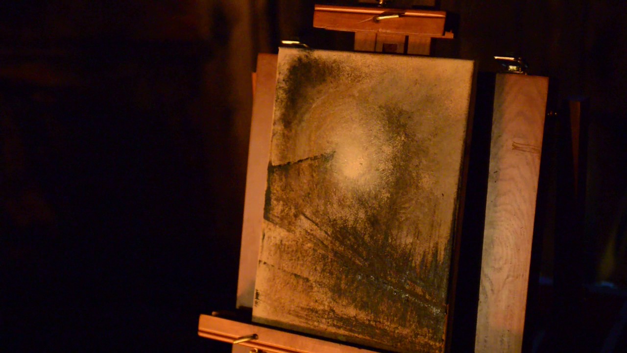 Emily  Wasilewski paints to the music of DCHAV