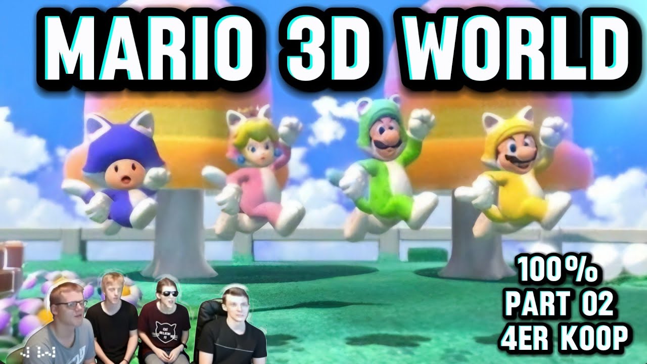 Mario 3D World mit der Familie - Welt 2 auf 100% - 4er Koop