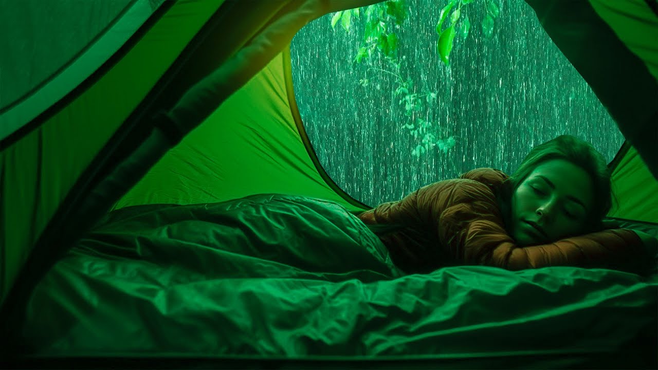 Forti piogge sulla tenda e tuoni molto intensi durante la notte | Pioggia per dormir
