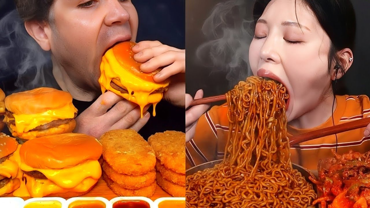 ASMR EATING A LOT OF SPICY FOODS ONLY BIG BITES ‼️