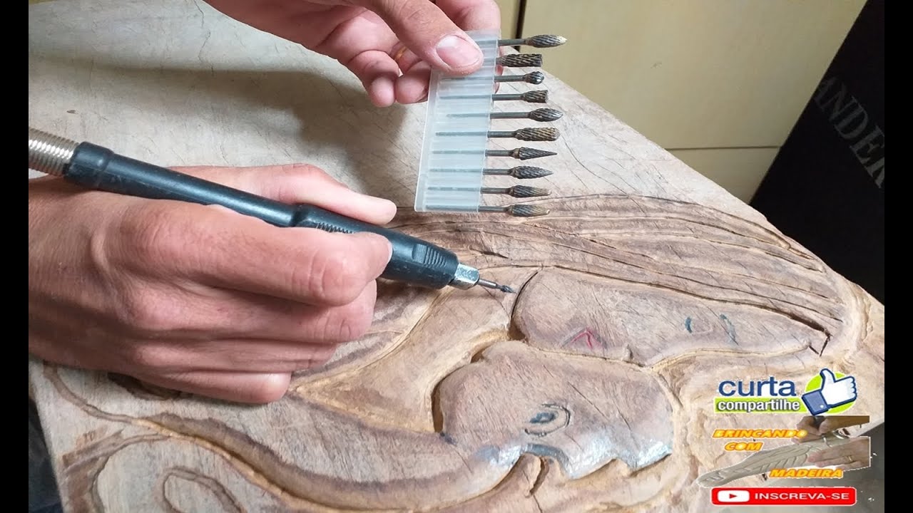 fresa para entalhe de madeira na micro retifica